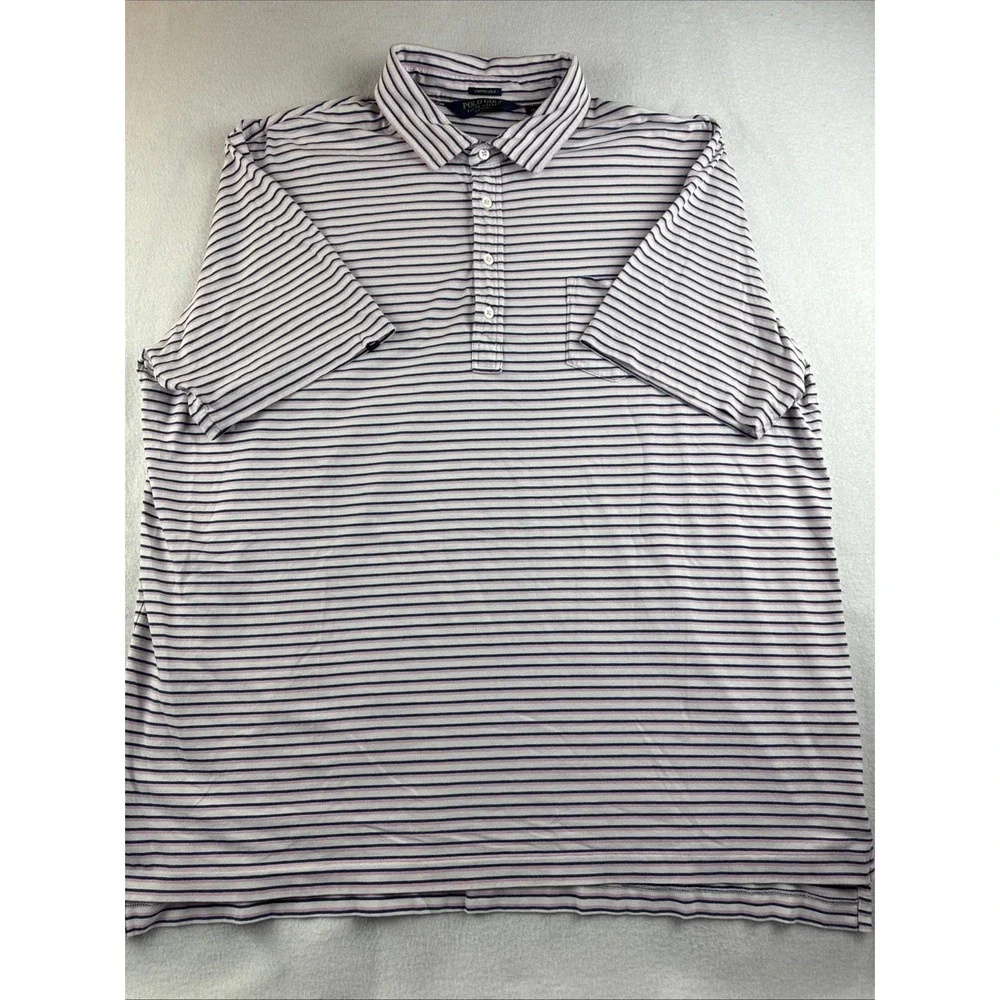 Polo Golf Ralph Lauren Stretch Lisle Short Sleeve Polo Striped Men's SIze XXL